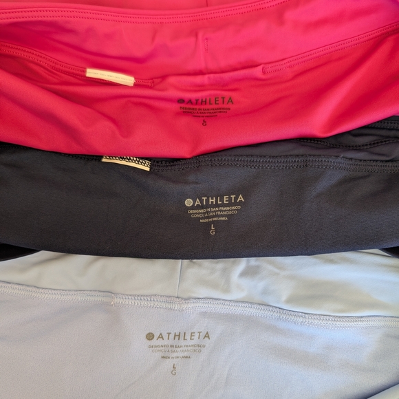 Athleta Womens Large Athletic Shorts Blue Pink Activewear Workout Sportswear - Picture 8 of 8